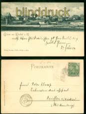 Hchst am Main sw-AK Gesamtansicht 1900 nach Lauffen (d9094)