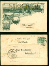 Hersfeld sw-AK Gruss aus ..... 6 Ansichten 1899 nach Delmenhorst (d9099)