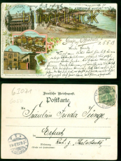 Offenbach Litho-AK Gruss aus..... vier Ansichten 1903 nach Erfurt (d9113)