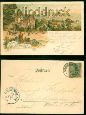 Trautheim im Odenwald Litho-AK Kurhaus 9.1.1901 nach Klein-Niedesheim (d9119)