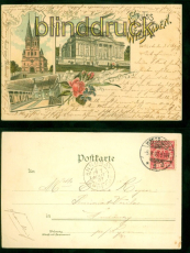 Wiesbaden Litho-AK Gruss aus ..... drei Ansichten 1897 nach Annonay (d9122)