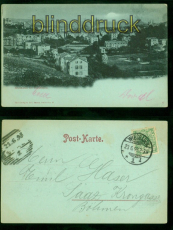 Wiesbaden Mondschein-AK Wiesbaden bei Mondschein 1898 nach Saaz (d9130)