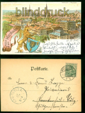 Wiesbaden Litho-AK Totalansicht 1900 nach Bad Tlz (d9137)