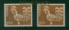 Schweiz Mi # 1057 x + y postfrisch Turmhahn normales Papier Vergleichsstc(54798