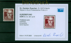 DDR Mi #  341 v a XI  postfrisch Kpfe II 84 Pfg. Kurzbefund Dr. Ruscher (53879)