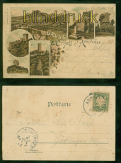 Trifels und Annweiler Litho-AK Gruss aus ..... 6 Ansichten 1900 Gcklingen(d9445