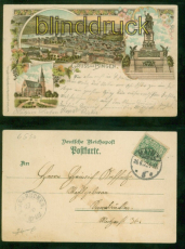 Bingen Litho-AK Gruss aus ..... drei Ansichten 1900 Mainz nach Delbr�ck (d9452)