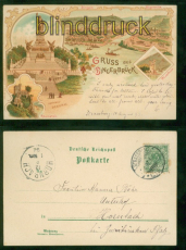 Bingerbrck Litho-AK Gruss aus ..... vier Ansichten 1897 Strassburg  (d9453)