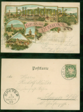 Drkheim Litho-AK Gru vom ..... fnf Ansichten 1907 nach Speyer (d9466)