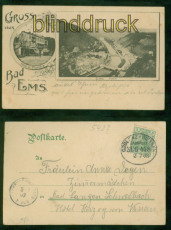 Bad Ems sw-AK Gruss aus .... Totalansicht Bahnpost 1903 n Langenschwalbach(d9471