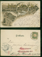 Haardt Litho-AK Gruss aus ..... vier Ansichten 1897 nach Mnchen (d9482)