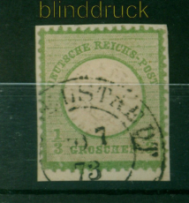 dt. Reich Mi #  17 a gestempelt auf Briefstck 1/3 Groschen groer Schild(54842