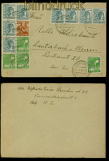 SBZ Bezirkshandstempel in MiF mit 10fach-Frankatur Dresden nach Lauterbach(54717