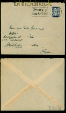 Danzig Mi # 295 EF auf Auslandsbrief aus Danzig 31.8.1939 nach Stockholm (54852)