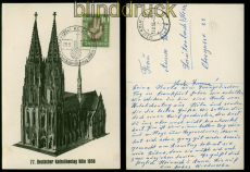 Bund Mi #  239 Ersttagsbrief FDC 77. Katholikentag Kln 1956 (54744)