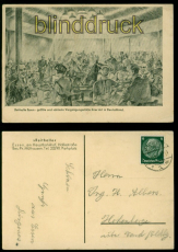 Essen sw-AK Reithalle Essen 6.8.1933 nach Hohenberge (d9938)