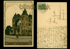 Essen farb-AK Stdtischer Saalbau 23.9.1912 nach Oberhausen (d9944)