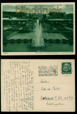 Essen sw-AK Gruga-Park Wasserterrassen mit Leuchtfontne 1938 Hohegrete (d9951)