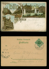 Kln Litho-AK Gruss aus ..... drei Ansichten 1899 nach Bremen (d9952)