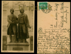 Weimar sw-AK Goethe- und Schiller-Denkmal 1930 nach Rehbr�cke bei Potsdam(d9933)