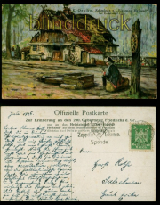 Kunnersdorf farb-AK Schmiede 200. Geburtstag Friedrich d. Gr. 1926 (d9921)