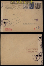 Spanien Auslands-Zensur-Brief Barcelona 1941 Doppel-Zensur nach Berlin (52675)