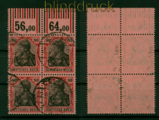 dt. Reich Mi #  93 II b OR W gestempelter 4er-Block gepr Jschke-Lantelme(54893)