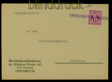 Bi-Zone AM-Post Mi #   7 EF Fernbrief Notstempel Georgsmarienhtte 26.7. (54952)