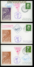 Bund und Saarland 5 verschiedene Belege mit Flugpost aus 1958 5 Jahre EAPC(55126