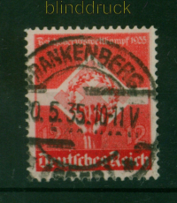 dt. Reich Mi # 572 Y gestempelt waager. Riffelung (55134)