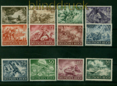 dt. Reich Mi # 831/42 postfrisch Heldengedanktag (I) (55174)