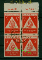 SBZ Mi # 228 II gestempelt im Oberrand-4er-Block Tag der Briefmarke (55062)