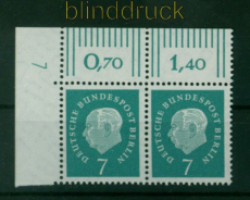 Berlin Mi # 182 DZ 7 postfrisch waagerechtes Oberrandpaar (55067)