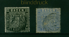 Baden Mi #  9 und 10 gestempelt gezhnt (55077)