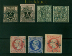 Hannover kleines gestempeltes Lot von sieben Marken (55103)