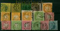 Wrttemberg kleines gestempeltes Lot aus den Jahren 1851 bis 1869 (55111)