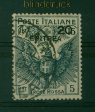 Italien Eritrea Mi #  46 gestempelt mit fehlerhaften Aufdruck EPITREA (55042)