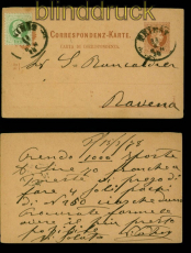 sterreich GSK P 27 mit Zusatzfrankatur Mi # 36 Triest 13.3.1878 n Ravena(54971)