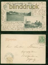 Castellaun sw-AK zwei Ansichten 1904 nach Wolfstein (d9329)