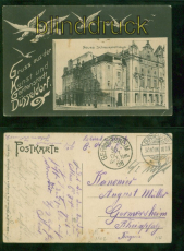 Dsseldorf sw-AK Gru von der Kunst- und Gartenstadt 1906 nach Germersheim(d9340