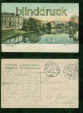 Dsseldorf farb-AK Hofgartenstrasse 1906 nach Germersheim (d9342)
