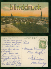 Kaiserslautern farb-AK Panorama 1910 nach Ebingen  (d9488)