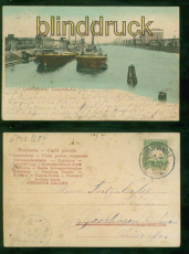 Ludwigshafen farb-AK Leopoldhafen 1905 nach Gcklingen (d9495)