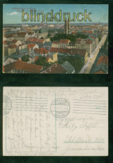 Ludwigshafen farb-AK Blick vom Turm der prot. Kirche Feldpost 1918 (d9502)