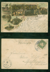 Landau Pfalz Litho-AK Gruss aus ..... sechs Ansichten 1901 nach Gcklingen(d9506