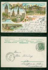 Mainz Litho-AK Gruss aus ..... vier Ansichten 1902 nach Lauffen (d9515)