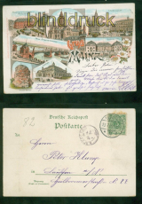 Mainz Litho-AK Gruss aus ..... sieben Ansichten 1898 nach Lauffen (d9525)