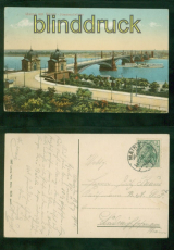 Mainz farb-AK Strassenbrcke 1908 nach Ludwigshafen (d9531)