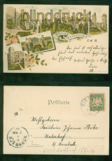 Eschbach Litho-AK Gruss von der Madenburg fnf Ansichten 1897 n Hornbach (d9536)
