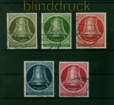 Berlin Mi #  82/86 gestempelt Glockensatz Klppel rechts (55429)